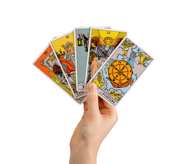 Handful of Tarot cards